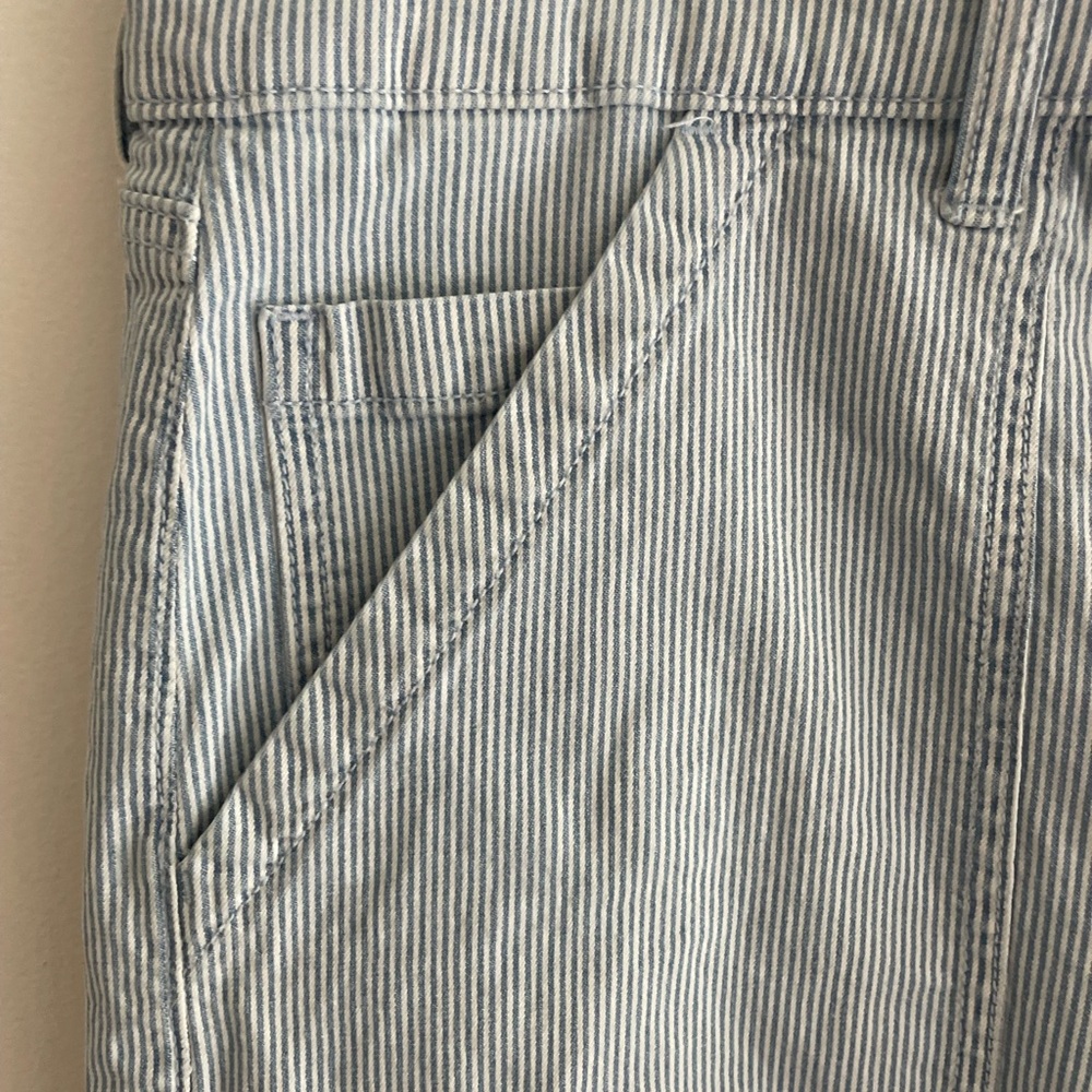 American Eagle Outfitters Super High Rise Baggy Wide Leg Conductor Stripe - Picture 6 of 9
